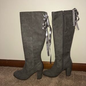 Fabulous Gray Heeled Boots